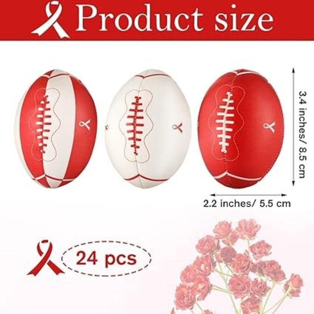 Teachers look a 24 Pcs Red Ribbon Week Footballs - Picture 3 of 5